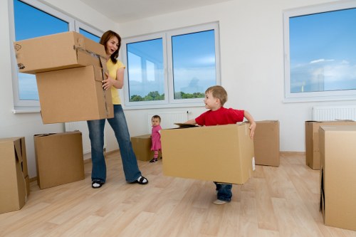 Packed household items ready for a home move in St Pauls Cray