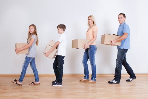 Protective wrapping and secure loading inside a moving van